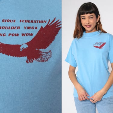80s Sioux Federation Boulder YMCA Shirt Spring Pow Wow Tshirt Vintage Native American Retro T Shirt 1980s Graphic Anvil Medium 