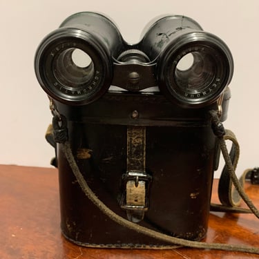 1940s French Seymour Achromatic Binoculars with Case 