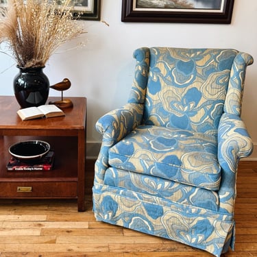 Retro Blue Upholstered Chair