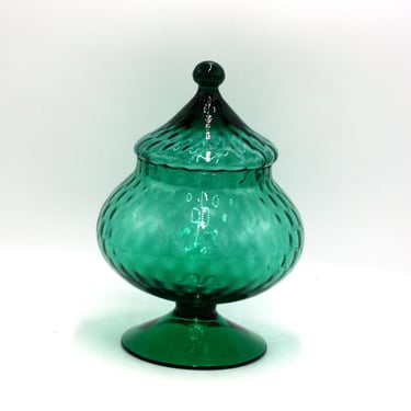 vintage Empoli Glass Apothecary Candy Jar Made in Italy 