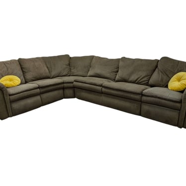 4pc Dark Green La-Z-Boy Sectional w/ 2 Recliners