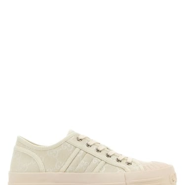 Gucci Women Ivory Canvas Sneakers