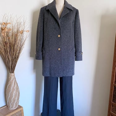 Vintage 80's Wool Coat, Minimalist Style, Classic Look 