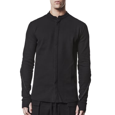 Ribbed Panel Detail Button Front Shirt