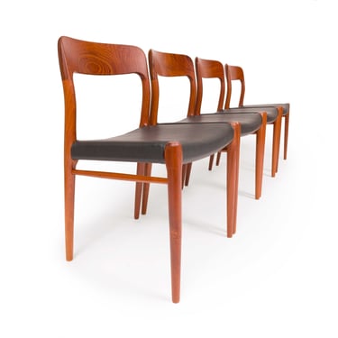 Vintage Niels Otto Møller Model 75 Dining Chairs in Solid Teak (Set of 4) 