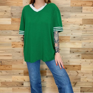 80's Soffe Athletic Jersey-Style Soft Green Tee Shirt 