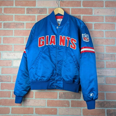 Vintage 90s Embroidered NFL New York Giants ORIGINAL Satin Bomber Jacket - Medium 