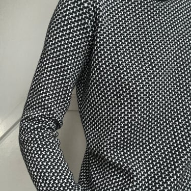 Vintage cotton black and white knit turtleneck 