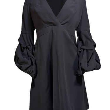 Alexis - Black Long Gathered Sleeve Mini &quot;Fia&quot; Sz XL