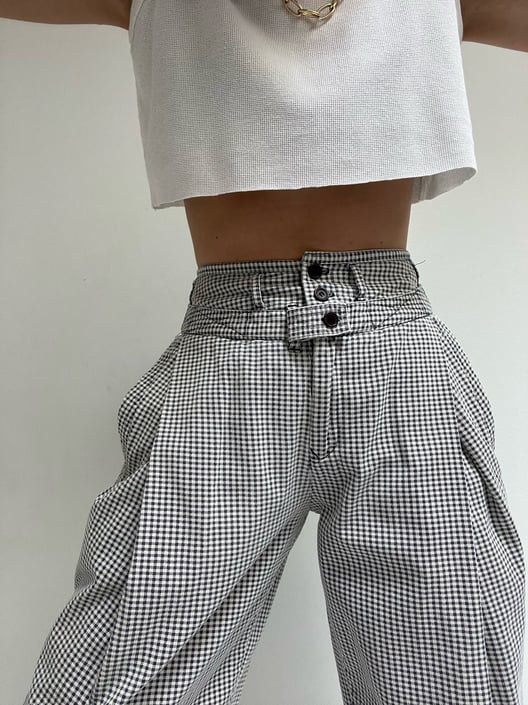 Favorite Vintage Pleated Gingham Trousers