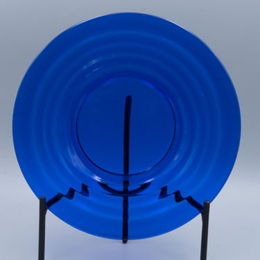 Hazel-Atlas Moderntone Cobalt Dinner Plate | Vintage Depression Glass Mid Century Dinnerware 