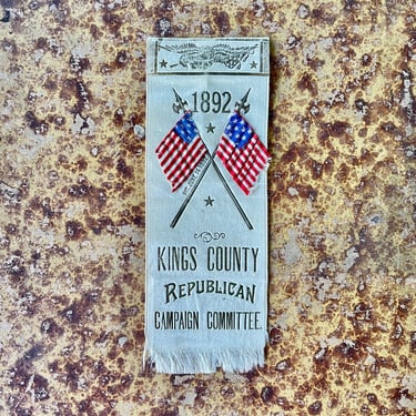 Antique Ribbon Pin King's County Republican Campaign Committee 
