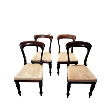 Set of 6 Antique Arched Top Open Back Dining Chairs LC243-16