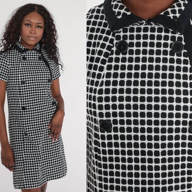 60's black and white checkered dress MARMALADE 60s Ska Style Dress with Checkered Pockets – Marmalade-shop main image 1