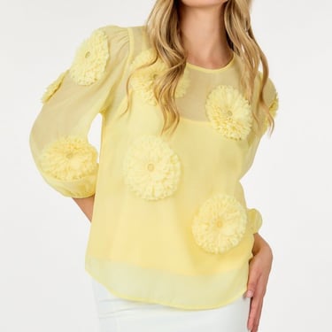 Flower appliqué top