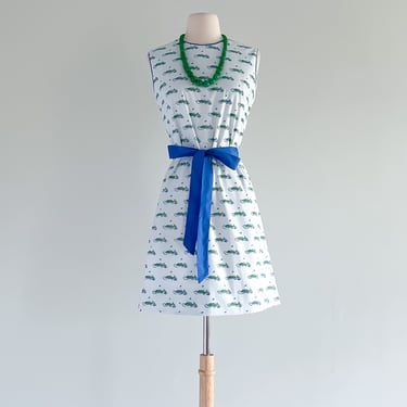 Pristine 1960's The Vested Gentress Novelty Print Mini Dress / Sz S/M