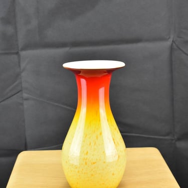 Glass vase, Murano style, Hand made, made in Yugoslavia, Prokuplje, Space age, Vintage vase, Retro glass art 