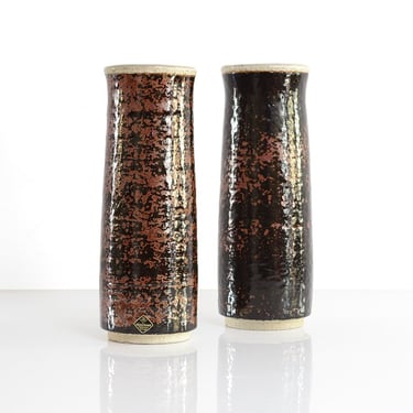 Sylvia Leuchovius vases for Rorstrand Studio, speckled glaze.