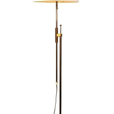 1960s Falkenbergs Belysnings Brass and Copper Adjustable Floor Lamp 