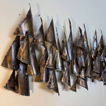 Striking Large Mid-Century Metal Wall Sculpture