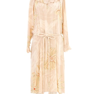 Mary McFadden Ruffle Trimmed Shirt Dress