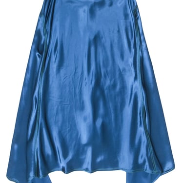 Sies Marjan - Teal Blue Satin Skirt w/ Green Stitching Sz 2