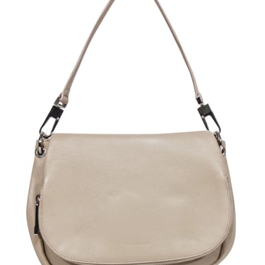Coccinelle - Beige Grained Leather Shoulder Bag