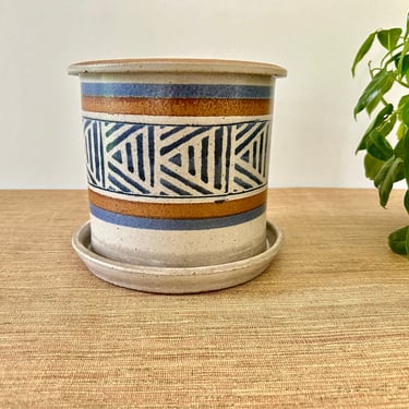 Vintage Rustic Southwestern Planter - David Brooks - Geometric Design 