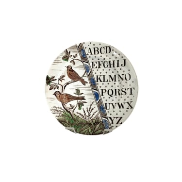 19th Century Goldfinch ABC Plate 