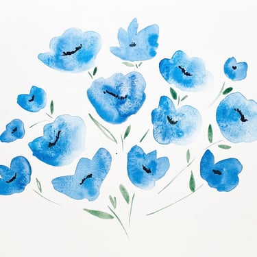 Blue Poppies Painting #2