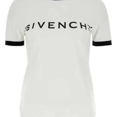 Givenchy Women White Stretch Cotton T-Shirt