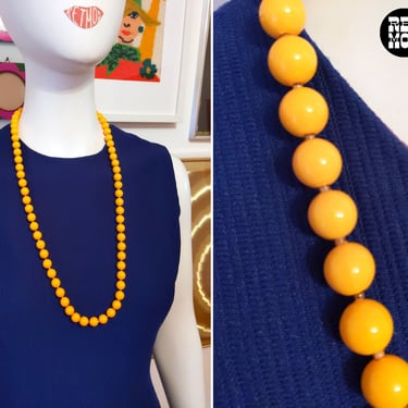 Perfect for Layering - Vintage 60s 70s 80s Mustard Yellow Beaded Necklace 