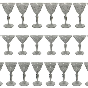 Set of Thirty Baccarat Stamped Austerlitz Stemware. Three Sizes. 20th C. France.