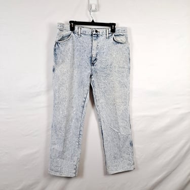 Vintage 90s Acid Wash High Rise Jeans, Size 37 Waist 