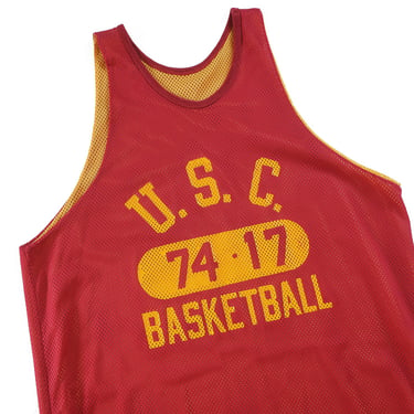 vintage USC jersey / Champion jersey / 1970s USC Basketball Champion Blue bar reversible jersey Medium 