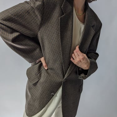 Classic Vintage Woven Wool Blazer