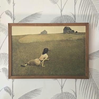 Christna's World By Andrew Wyeth Vintage Framed Lithograph, circa 60's 