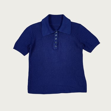(XS/S) Navy Blue Knit Sweater Polo