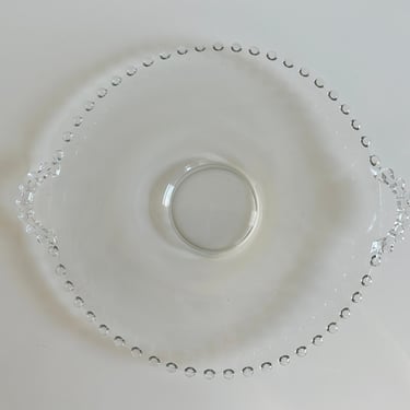 Imperial Glass Candlewick Clear 11.5" Handled Serving Platter Underplate Vintage USA 1950s 