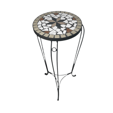 Black Metal Mosaic Plant Stand