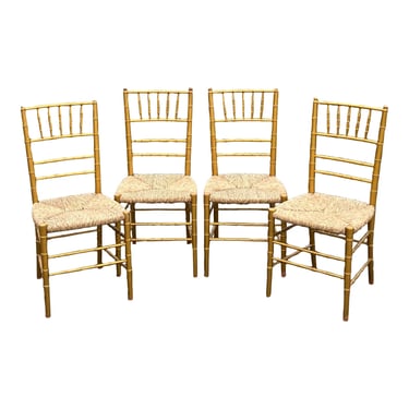Vintage Gold Made in Spain Chiavari Chairs - Set of 4 