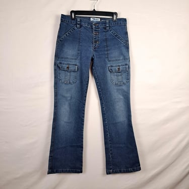 Vintage 2000s Low Rise Cargo Flare Jeans 