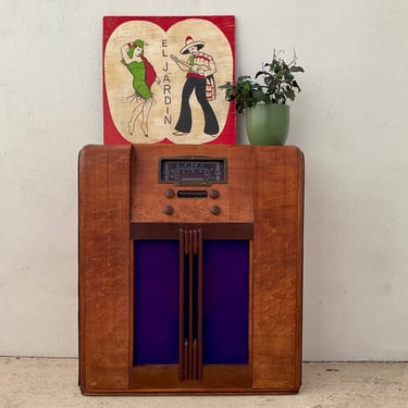 Early 20th Century Wooden Radio