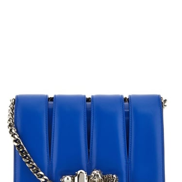 Alexander Mcqueen Woman Electric Blue Nappa Leather The Slash Shoulder Bag