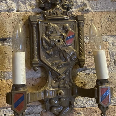 2 Light Knight and Horse Crest Sconce
