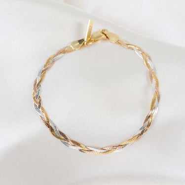 ARO Tricolor Braided Bracelet - Gold