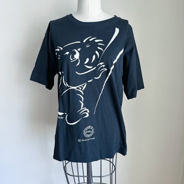 Vintage 1980s Koala Black Graphic T-shirt / M 