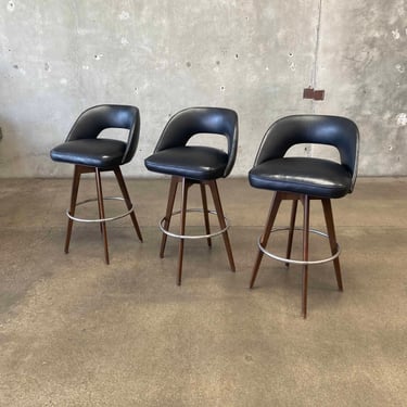 Set of 3 Mid Century Bar Stools