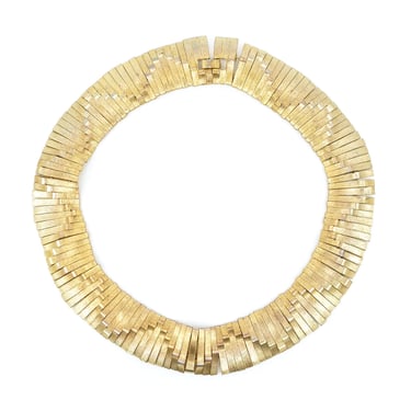 Goldtone Wave Collar Necklace