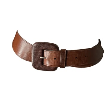 Vintage 90's Brown Wide Leather Belt, Ormela 31-35 